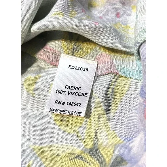 Aratta Silent Journey Floral Button Down Sage Green Tunic Fringe Boho Top Large - Picture 9 of 10